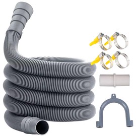 Universal Drain Hose Extension Kit,(Grey) with Connector Clip Clamp, Washing Machine Drain Hose for Washing Machine, Dishwasher & Other Applications (2m)