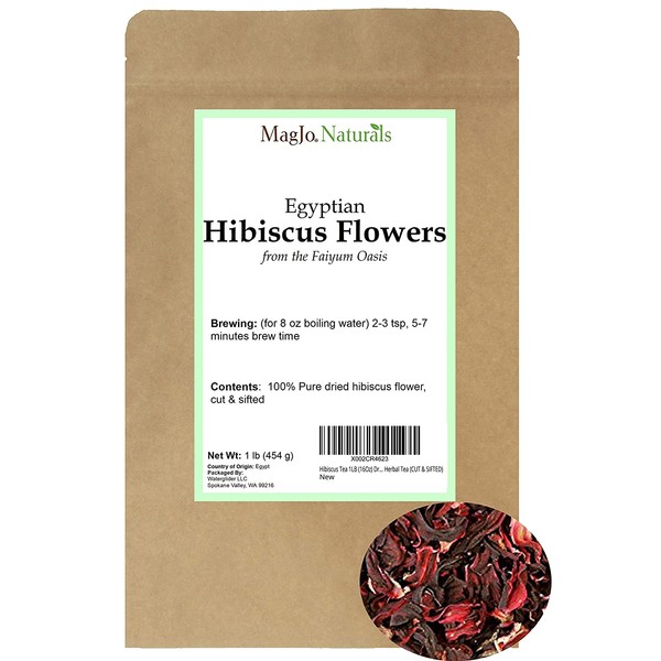 Hibiscus Tea 1LB (16Oz) Dried Hibiscus Flowers Herbal Tea (Cut / Sifted)
