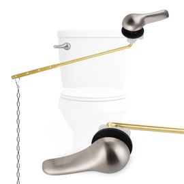 Hygie Rinse Universal Metal Toilet Handle Replacement Kit Front Mount Toilet Lever Compatible with American Standard/Glacier Bay/Gerber, Toilet Flush Handle with Flapper Chain, Brushed Nickel
