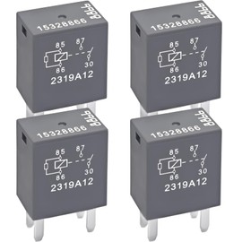 Relay 15328866 (Set of 4) – 12VDC 20A 4-Pin High-Power SPDT Relay – Multi-Use Replacement for GM, GMC, Buick, Chevy Trucks & Cars