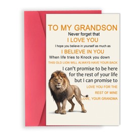 OJsensai Cute Birthday Card for Grandson, Best Gifts from Grandma Nana, Happy Birthday for Grandson Kids Adult