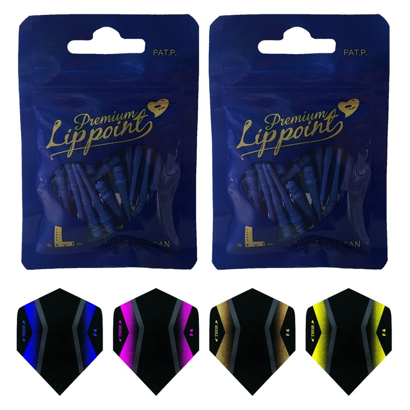 THOR-DARTS L-Style Dart Tips in Double Pack Flights (2 x