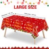3 Pieces Merry Christmas Tablecloth Christmas Tree Plastic Table Cover