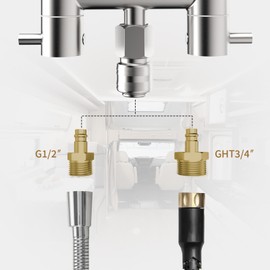 TONNY All Metal RV Shower Faucet, 4"RV Shower Faucet Replacement, Camper Shower Faucet Valve with Quick Connect, for Indoor and Outdoor Shower & Cleaning