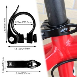 Bicycle Seat Clamp Quick Release Seat Clamp 31.8 mm Aluminium Alloy Quick Release Seat Post Road Bike Mountain Bike Seat Post Clamp (Black, 31.8 mm)