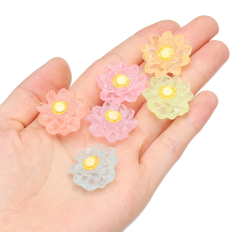 CoCud Mini Resin Flower, 0.94" Diameter, Miniature Tiny Lotus Dollhouse