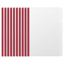 Clear A4 Sliding Bar Binder, Pack of 10 Plastic A4 Sliding Bar Binder, Transparent Sliding Folder Plastic with Sliding Bar, Folder Slider, for Office File Documents Organiser (Red)
