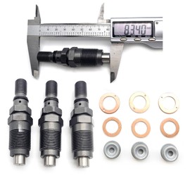 Kridets 3 PCS Fuel Injectors + Seal Kit With Heat Shield AM879688 for John Deere Tractors 455 756 856 415 425 430 670 770 2210 4010 4100 4110 719255-53100 for Yanmar 3TN66 3TNE68 3TNA72 3TNE74