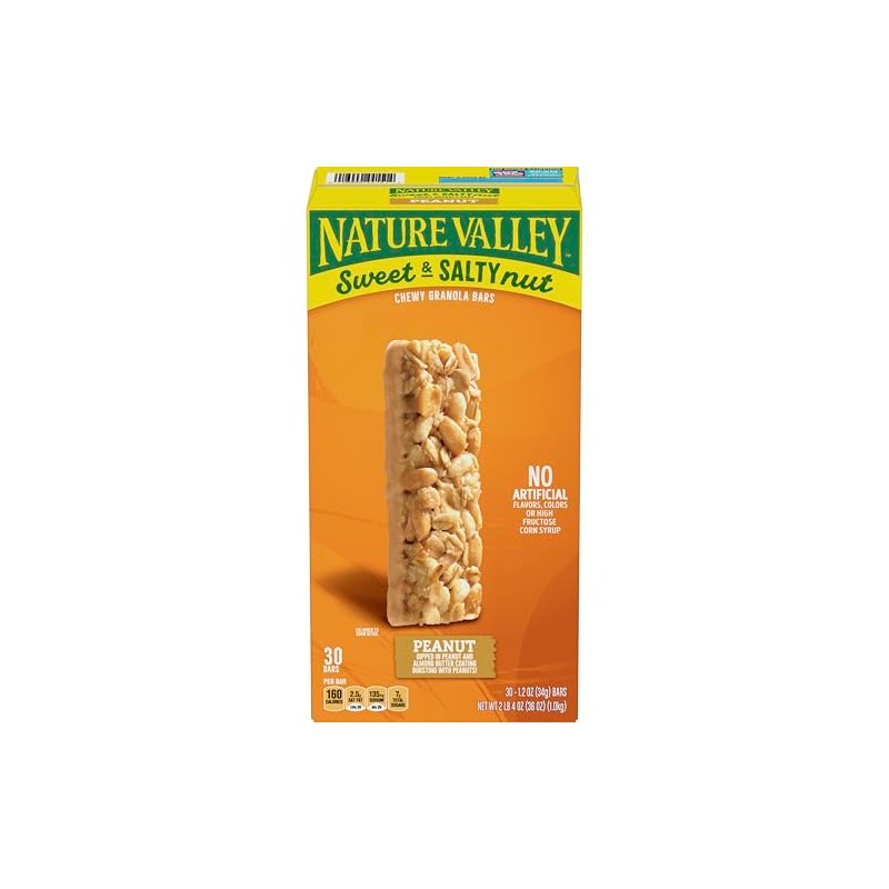 Nature Valley Sweet and Salty Granola Bars, Peanut, 30 Bars,