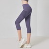 New High-Elastic Nude-Fit 3/4 Length Yoga Fitness Crop Pants with Side Mesh XL/Slate Blue 5ea