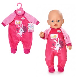 BABY born Tutina nel design con coniglietto rosa – Inclusa gruccia per vestiti – Abbigliamento per bambole di alta qualità – Accessorio per tutte le bambole da 43 cm