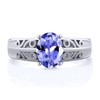 Gem Stone King 925 Sterling Silver Blue Tanzanite Women Ring