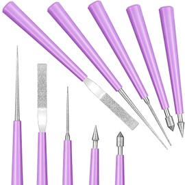 Mudder 10 Pieces Bead Reamer for Jewelry Making DIY Tipped Diamond Reamer Tipped Beading Hole Enlarger Tool for Glass Plastic Metal Wood Remove Burrs Enlarge Holes Smooth Edges for Craft