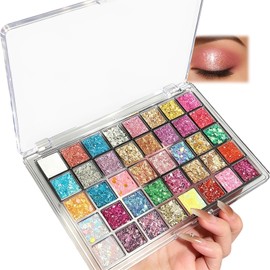 Glitter Eyeshadow Palette 40 Colours, Colourful Shimmer Palette for Women