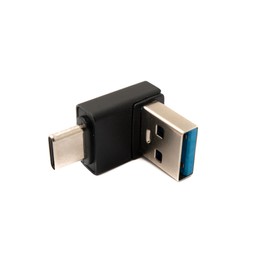 System-S USB 3.0 Adapter Type A Male to 3.1C Male Angle 5Gbps Adapter in Black