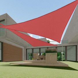 ECOOPTS 3'x5'x6' HDPE Sun Shade Sail Right Triangle Canopy Shades for Outdoor Patio Pergola Cover Blockage 95% UV Resistant(Red)