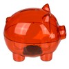 Small Red Clear Plastic Piggy Bank 10cm x 8cm x