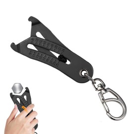 Portable Precise Thread Size Checker Keychain, Bolt Size Finder Keychain, Thread Size Verification Tool, Bolt and Nut Identifier Gauge, Quick Hand Measuring Tool for Precise Measurement (Black)