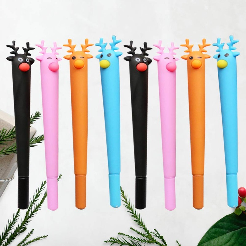 Christmas Deer Animal Gel Pen Cute Stationery 8pcs Picture 3