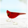 Glass Cardinal Figurine - Recycled Glass Special Moments Standing Bird