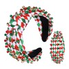 JERTOCLE Christmas Headband Xmas Crystal Knotted Headband for Women Christmas