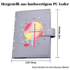 LParkin Gotteslob Case with Cross Fish PU Leather Prayer Cover Communion Gift 18 x 14 cm (Fish Grey, 18 x 14 cm)