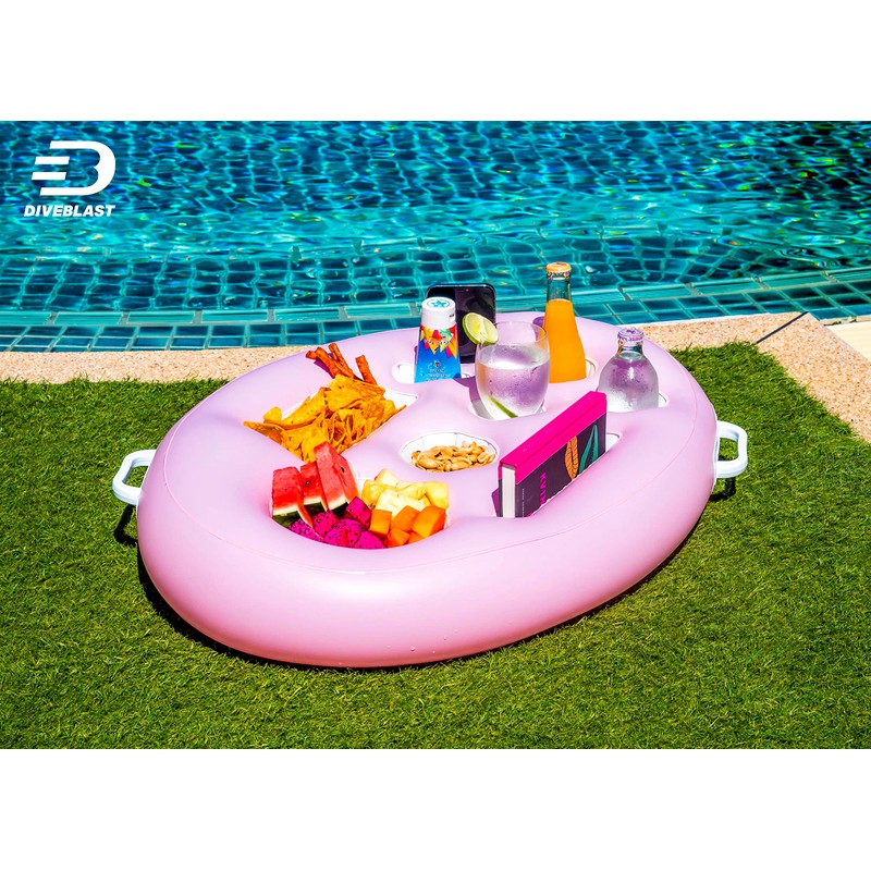 DIVEBLAST: Pink Floating Table for Pool - Hot Tub Accessories