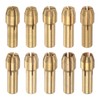 sourcing map 10pcs Brass Collet 0.5-3.2mm Brass Drill Chucks Mini