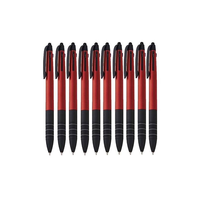 notrash2003® Set of 10 Triple Ballpoint Pens 3 Colours Blue