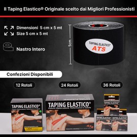 ATS Taping Elastico® Professional Tape for Physiotherapy, Kinesiology and Sports, 5 cm x 5 m, Breathable and Water Resistant with +20% Glue (Fuchsia, 1)