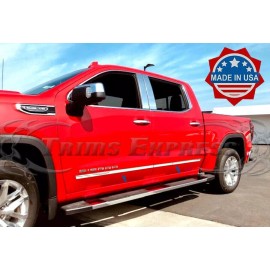 Trims Express-Made in USA Chrome Body Side Molding for 2019-2025 Silverado Sierra Crew Cab 1 1/4" Set 4
