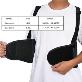 Zeluga - Soporte de espalda de trabajo industrial, cinturón de apoyo trasero con tirantes, soporte lumbar inferior para levantamiento pesado, correas 