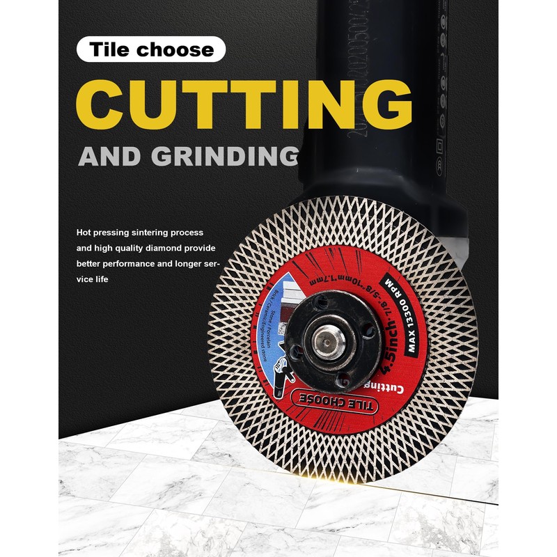 Solidure 2 Pack-4.5" Tile Blade,Diamond Porcelain Blade for Cutting and