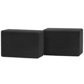 ProsourceFit Foam Yoga Blocks Set of 2, High Density EVA Yoga Bricks, Sturdy Yoga Prop Large Size 4â€x 6â€ x 9â€ (Black) (ps-2403-blocks-black)