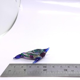 Sansukjai Narwhal Tiny Hand Blown Glass Art Figurines Sea Animals Collectible Gift Home Décor (Multi-Blue)