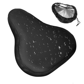 Apausvcm Bike Seat Cover, Waterproof Bicycle Seat Cover Black Rainproof Dustproof Bike Saddle Cover with Drawstring Washable Bikes Seat Cushion Cover for Women Men Mountain Road Bicycle