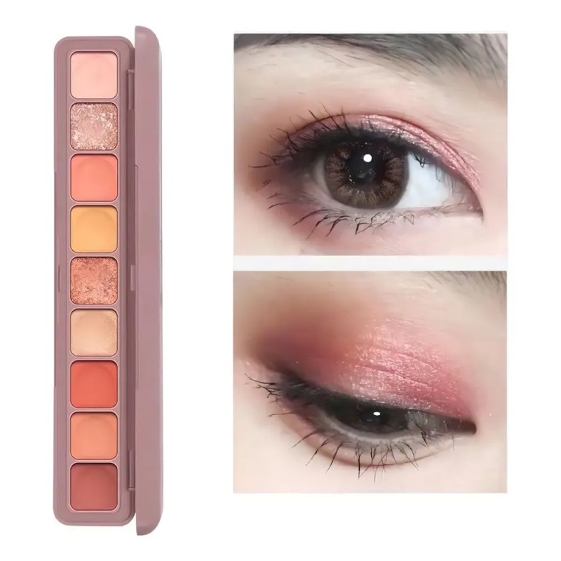 Paleta De Sombras 9 Tonos Nude Neutros Mate Y Shimmer