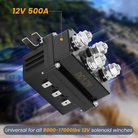 12V 500A Winch Solenoid Contactor Relay with Winch Solenoid Relay Control Contactor Box and Twin Remote Control, 12v 500a Winch Solenoid Contactor Relay for 8000-17000lbs ATV UTV Truck Jeep Winches