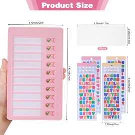 JIANTA 4 x Checklist Boards, To Do List Memo To Do Planner 20 x 12 cm Board for Children without Logo or Fonts with 10 Blank Paper, 2 Letter Stickers for Learning Planning Schedule