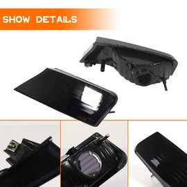 Tonsya For 2008 2009 2010 2011 2012 Jeep Liberty Front Bumper Signal Side Marker housing Smoked Lens 57010124AA-PFM, 57010125AA-PFM，‎CH2520145, CH2521145