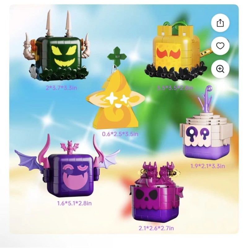 anlinmoc MOC Adventure Game 6-in-1 Bloxs Fruits Building Blocks Set