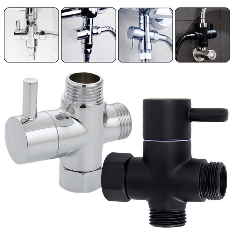 Shower Diverter Valve, G1/2 Inch Brass Shower Arm Shut-Off Valve