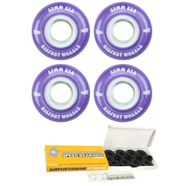 Bigfoot Skateboard Wheels 83A Soft Street Cruiser Filmer with Ceramic Bearings (Purple, 53mm)