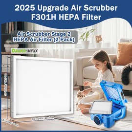 2 Pack Upgrade F301H HEPA Filter, Air Scrubber Stage 2 HEPA Air Filter, Compatibile with BD-AS-550 Air Scrubber,16 x 19 x 2", Replacement for BlueDri, Dri-Eaz, Phoenix, and Bear Filter, Air Clean