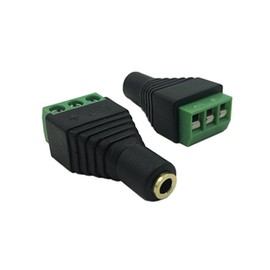 CERRXIAN 3.5mm Stereo Audio Video Female Jack to 3 Screw Terminal Female Headphone Replacement Solderless Balum Converter Adapter (2-Pack)