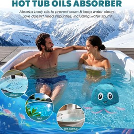 Chzisuyy Hot Tub Scum Absorber, Hot Tub Accessories for Adults Pool Scum Skimmer Reusable Oil Absorbing Sponge Cleaner for Spa, Swimming Pool Hot Tub Gifts, Keeps Water Clean and Clear