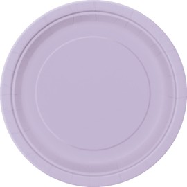 UNIQUE 31348EU Plates-23 cm-Lavender Colour-16 Count (Pack of 1), Paper, Eco-Friendly Large Plates