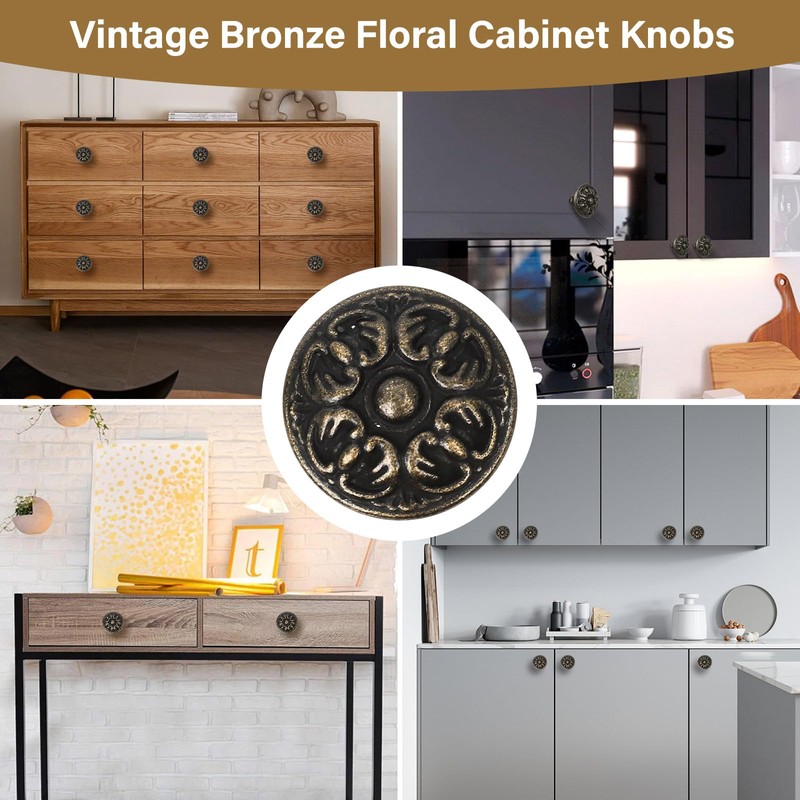 ShipeeKin 6 x Retro Antique 30 mm Furniture Knobs Drawer