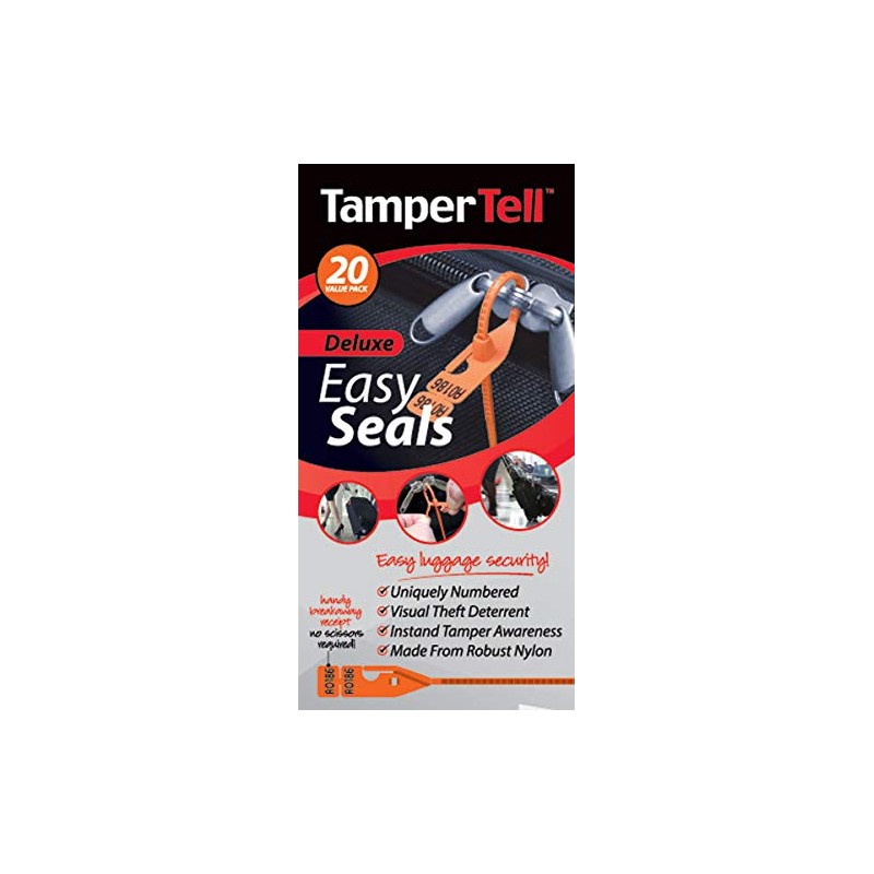 Korjo TamperTell Luggage Security Seals, Perfect for Travel, Includes 20