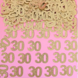 180PCS 30th Birthday Confetti Gold Glitter - Dirty 30 Table Confetti, Thirty Paper Scatter, 30th Anniversary Party Table Decorations Confetti,30th Anniversary Wedding Party Supplies